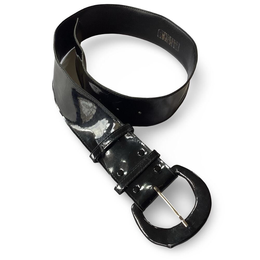 Wide Lacquered Dress Belt